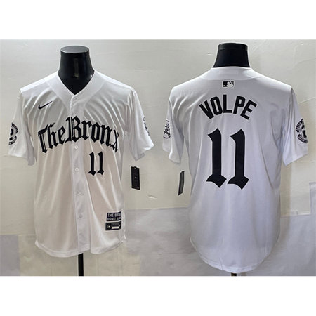 Men's New York Yankees #11 Anthony Volpe White "Gothic Legacy Edition" Vapor Premier Limited Stitched Baseball Jersey