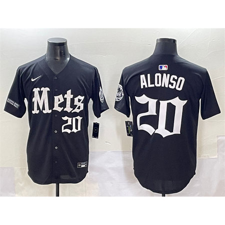 Youth New York Mets #20 Pete Alonso Black "Gotham Gothic Edition" Vapor Premier Limited Stitched Baseball Jersey