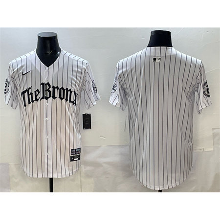 Men's New York Yankees White Pinstripe "Gothic Legacy Edition" Vapor Premier Limited Stitched Baseball Jersey