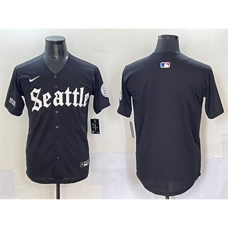Men's Seattle Mariners Black "Deep Sea Gothic Edition" Vapor Premier Limited Stitched Baseball Jersey