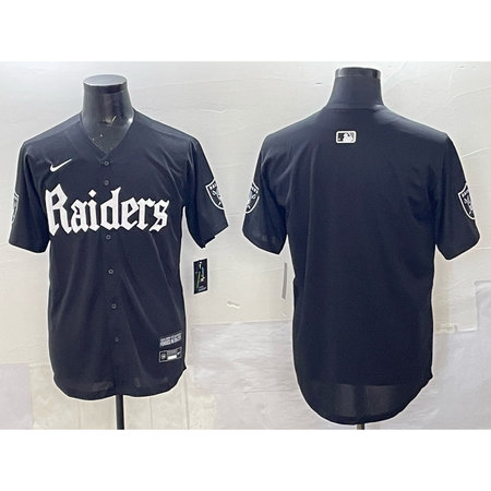 Men's Las Vegas Raiders Black "Gothic Sin City Shadows Edition" Vapor Limited Stitched Baseball Jersey