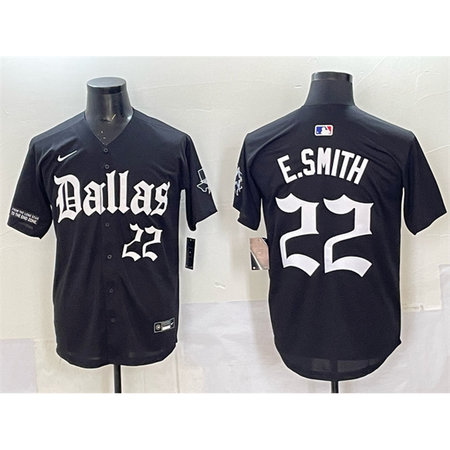 Youth Dallas Cowboys #22 Emmitt Smith Black "Gothic Lone Star Edition" Limited Stitched Baseball Jersey