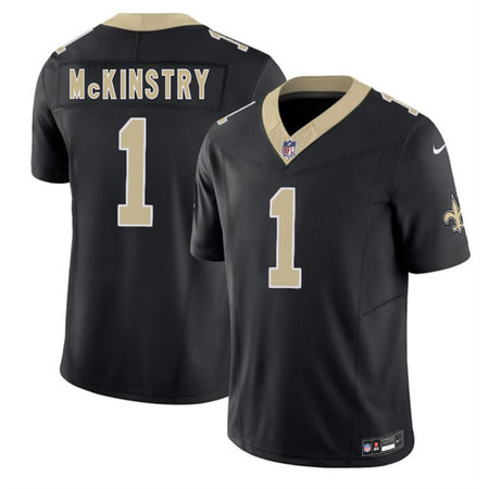 Men's New Orleans Saints #1 Kool-Aid McKinstry Black 2026 F.U.S.E Vapor Limited Stitched Football Jersey