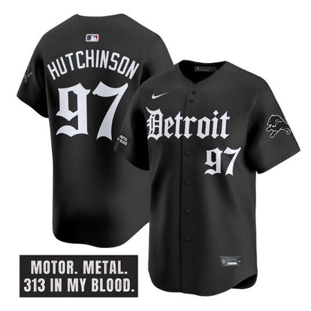 Men's Detroit Lions #97 Aidan Hutchinson Black "Motor Gothic Edition" Vapor Premier Limited Stitched Jersey