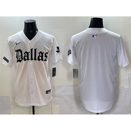 Men's Dallas Cowboys White "Gothic Lone Star Edition" Limited Stitched Baseball Jersey