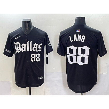 Youth Dallas Cowboys #88 CeeDee Lamb Black "Gothic Lone Star Edition" Limited Stitched Baseball Jersey