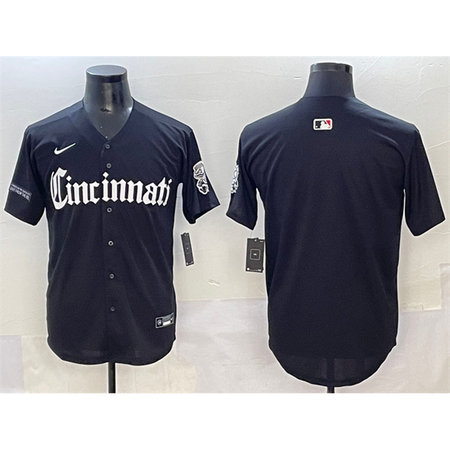 Men's Cincinnati Reds Black "Gothic Queen City Edition" Vapor Premier Limited Stitched Baseball Jersey