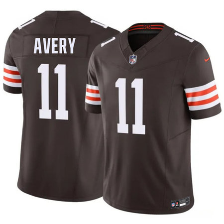 Men's Cleveland Browns #11 Tre Avery Brown 2026 F.U.S.E. Vapor Limited Stitched Football Jersey