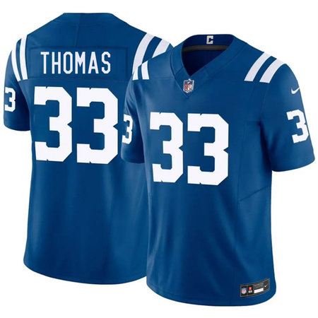 Men's Indianapolis Colts #33 Juanyeh Thomas Blue 2026 F.U.S.E. Vapor Limited Stitched Football Jersey