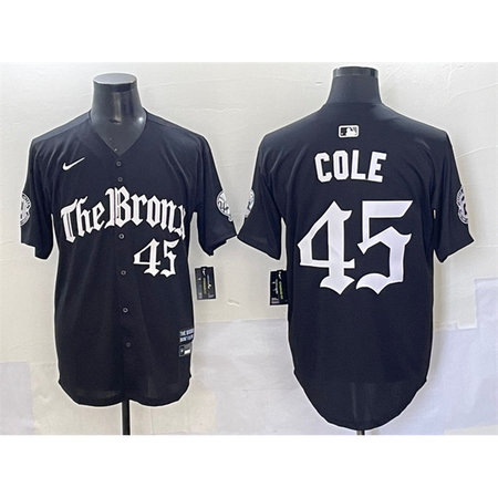 Youth New York Yankees #45 Gerrit Cole Black "Gothic Legacy Edition" Vapor Premier Limited Stitched Baseball Jersey