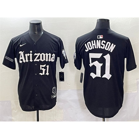Youth Arizona Diamondbacks #51 Randy Johnson Black "Gothic Desert Fang Edition" Vapor Premier Limited Stitched Baseball Jersey