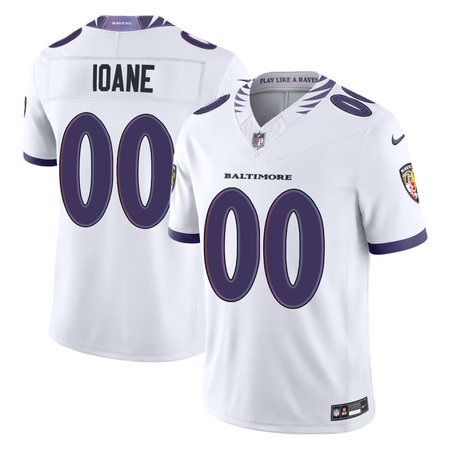 Men's Baltimore Ravens Olaivavega Ioane White 2026 NFL Draft Vapor F.U.S.E. Limited Jersey