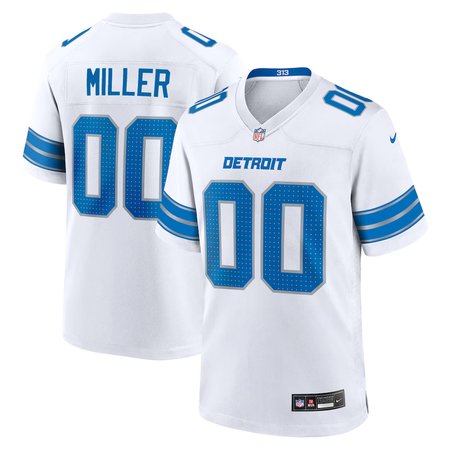 Men's Detroit Lions Blake Miller White 2026 NFL Draft Game Jersey