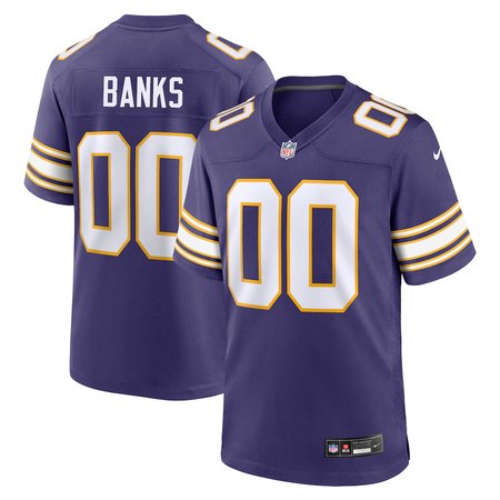 Men's Minnesota Vikings Caleb Banks Purple 2026 NFL Draft Game Jersey