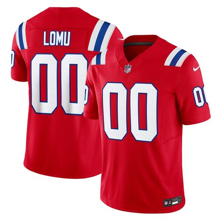 Men's New England Patriots Caleb Lomu Red 2026 NFL Draft Vapor F.U.S.E. Limited Jersey