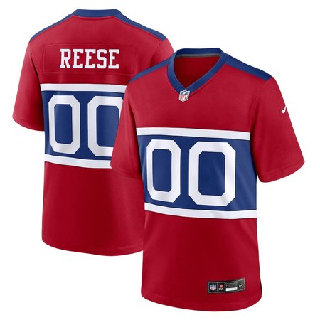 Men's New York Giants Arvell Reese Red 2026 NFL Draft Game Jersey