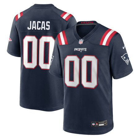 Men's New England Patriots Gabe Jacas Navy 2026 NFL Draft Game Jersey