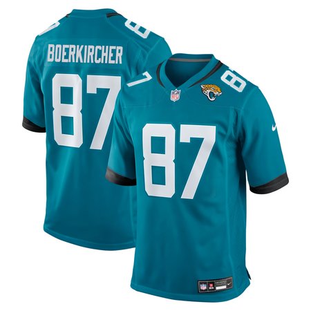 Men's Jacksonville Jaguars #87 Nate Boerkircher Teal 2026 NFL Draft Game Jersey