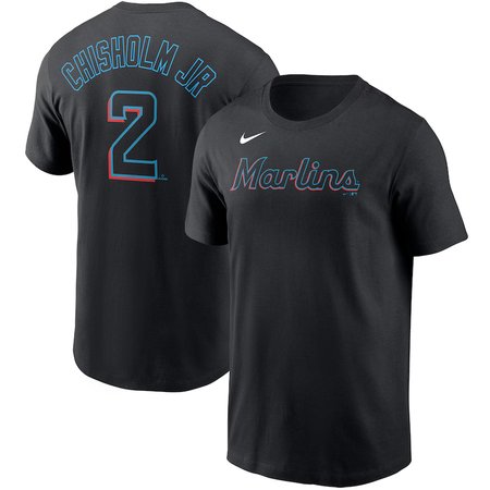 Men's Miami Marlins Name & Number Black T-Shirt