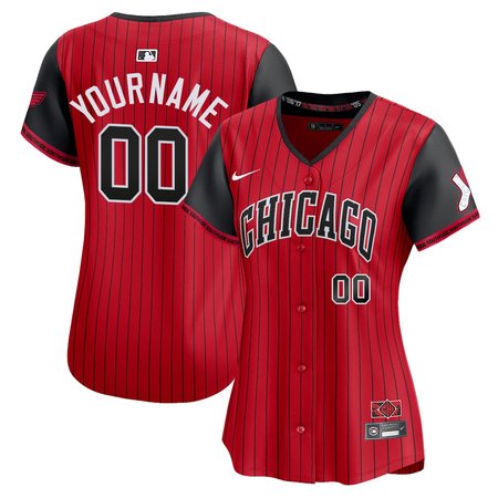 Women's Chicago White Sox Custom Nike Red/Black 2025 City Connect Limited Player Jersey