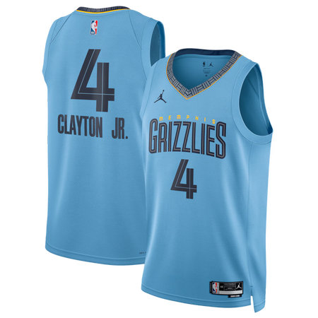 Youth Memphis Grizzlies #4 Walter Clayton Jr. Light Blue Swingman Statement Edition Jersey
