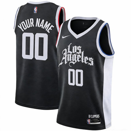 Men's LA Clippers Nike Black 2020/21 Swingman Player City Edition Custom Jersey
