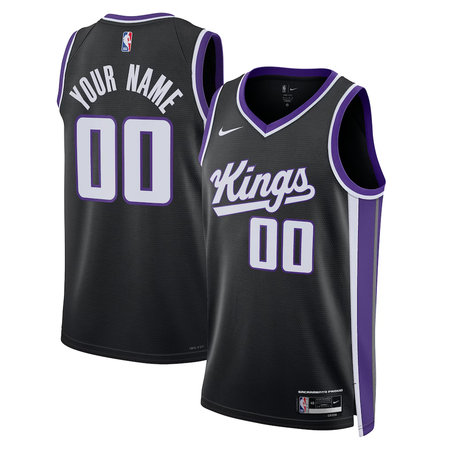 Men's Sacramento Kings Nike Black Swingman Association Edition Custom Jersey
