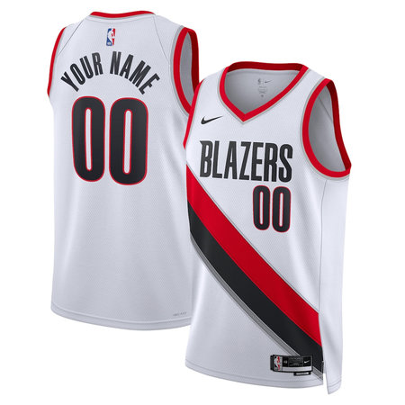 Men's Portland Trail Blazers Nike White Swingman Association Edition Custom Jersey