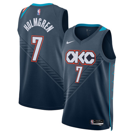 Men's Oklahoma City Thunder #7 Chet Holmgren Nike Blue 2025/26 City Edition Swingman Jersey