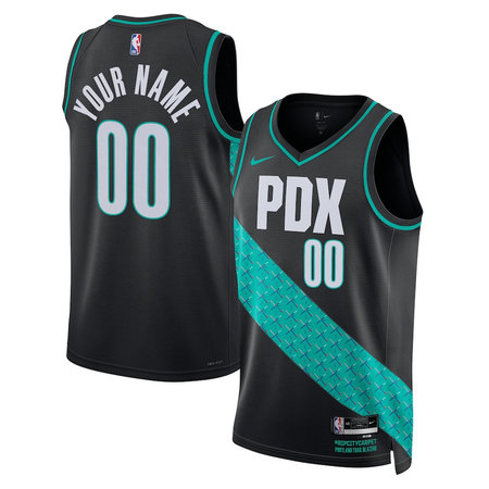 Men's Portland Trail Blazers Nike Black 2025/26 City Edition Swingman Custom Jersey