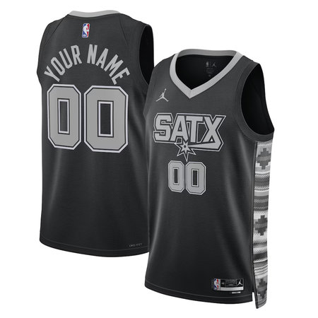 Men's San Antonio Spurs Black 2022/23 Swingman Statement Edition Custom Jersey