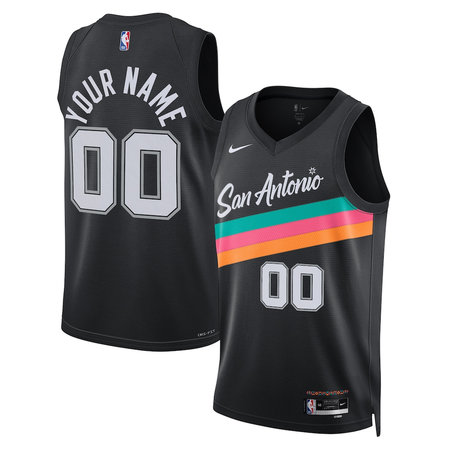 Men's San Antonio Spurs Nike Black 2025/26 City Edition Swingman Custom Jersey