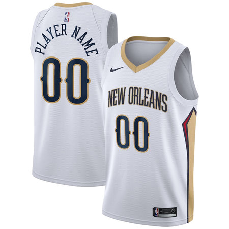 Men's New Orleans Pelicans Nike White 2020/21 Swingman Association Edition Custom Jersey