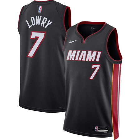 Youth Miami Heat #7 Kyle Lowry Nike Black Swingman Icon Edition Jersey