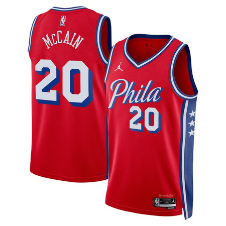 Women's Philadelphia 76ers #20 Jared McCain Red Swingman Statement Edition Jersey