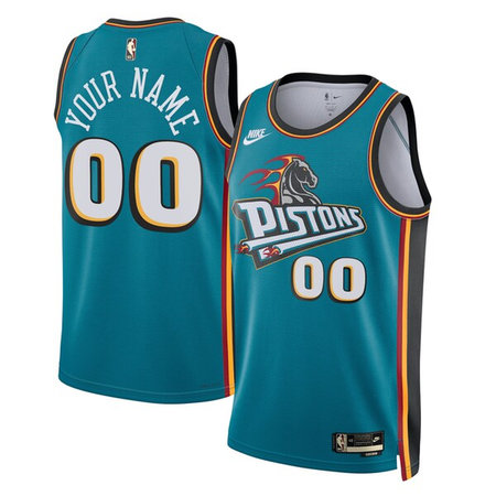 Men's Detroit Pistons Blue Swingman Classic Edition Custom Jersey