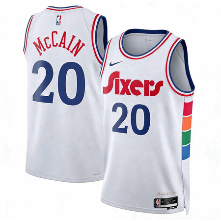 Men's Philadelphia 76ers #20 Jared McCain Nike White 2024/25 Swingman City Edition Jersey