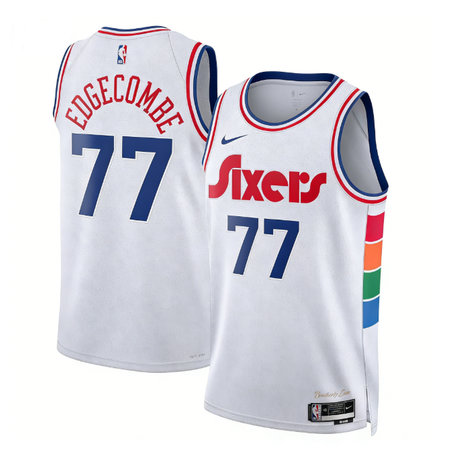 Youth Philadelphia 76ers #77 V. J. Edgecombe Nike White 2024/25 Swingman City Edition Jersey