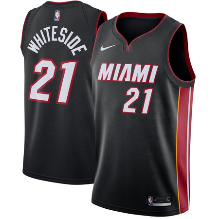 Youth Miami Heat #21 Hassan Whiteside Nike Black Swingman Icon Edition Jersey