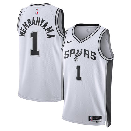 Men's San Antonio Spurs #1 Victor Wembanyama Nike White Swingman Association Edition Jersey