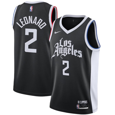 Men's LA Clippers #2 Kawhi Leonard Nike Black 2020/21 Swingman Player City Edition Jersey