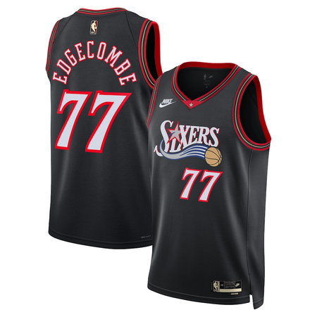 Men's Philadelphia 76ers #77 V. J. Edgecombe Nike Black Classic Edition Jersey