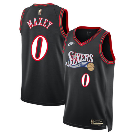 Women's Philadelphia 76ers #0 Tyrese Maxey Nike Black Classic Edition Jersey