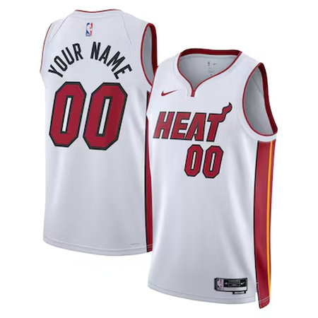 Men's Miami Heat Nike White Swingman Association Edition Custom Jersey