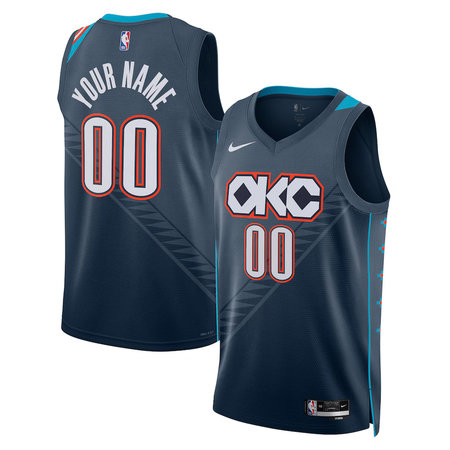 Men's Oklahoma City Thunder Nike Blue 2025/26 City Edition Swingman Custom Jersey