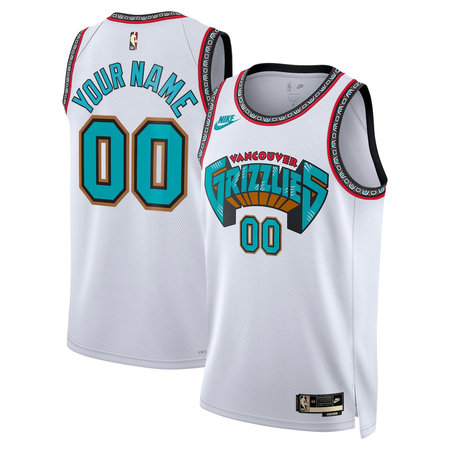 Men's Memphis Grizzlies White Swingman Classic Edition Custom Jersey
