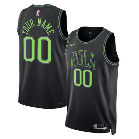 Men's New Orleans Pelicans Nike Black 2025/26 City Edition Swingman Custom Jersey