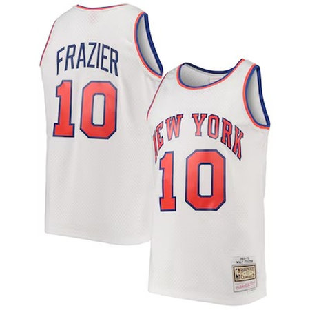 Women's New York Knicks #10 Walt Frazier White Stitched Basketball Jersey