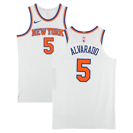 Men's New York Knicks #5 Jose Alvarado White Stitched Basketball Jersey