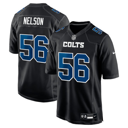 Men's Indianapolis Colts #56 Quenton Nelson Carbon Black Fashion Game Jersey